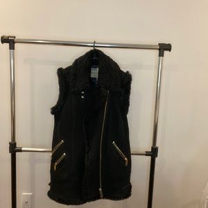Black Burberry Lamb Sheerling vest Size 8